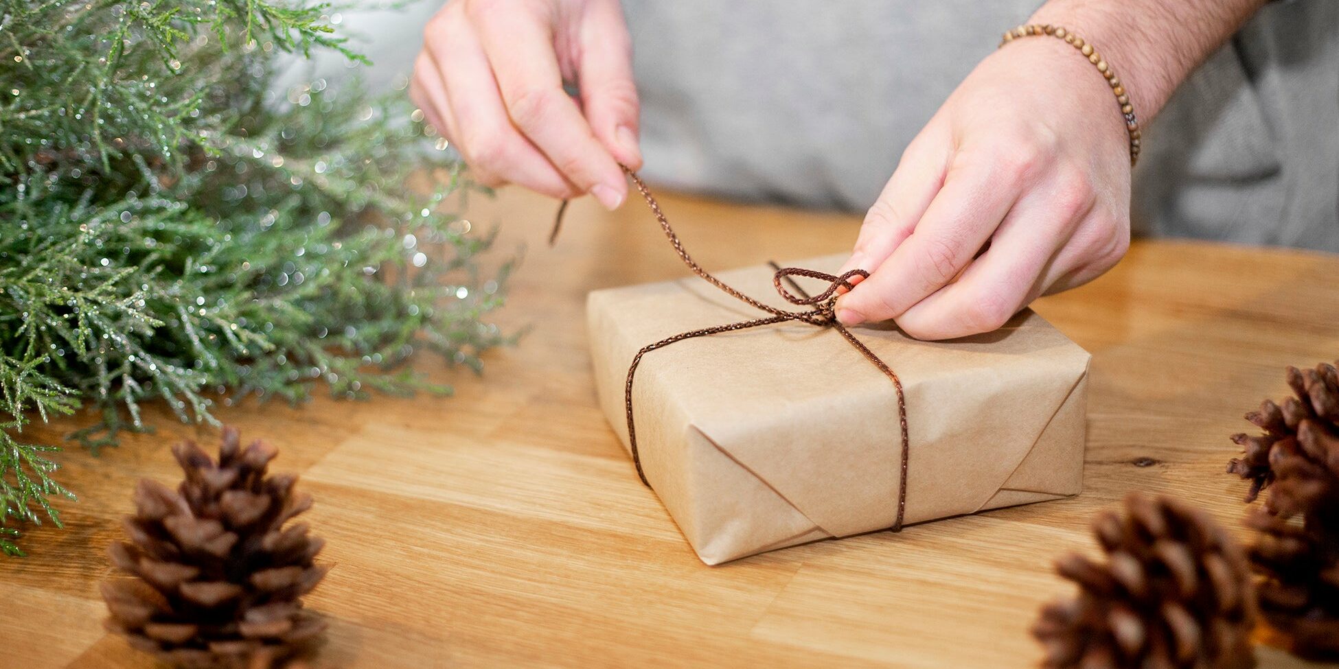 a-christmas-package-being-wrapped